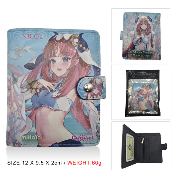 CD-060 Genshin Impact Wallet Button PVC Purse12x9.5x2cm