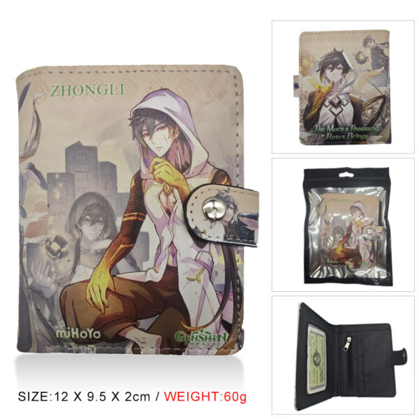 CD-062 Genshin Impact Wallet Button PVC Purse12x9.5x2cm