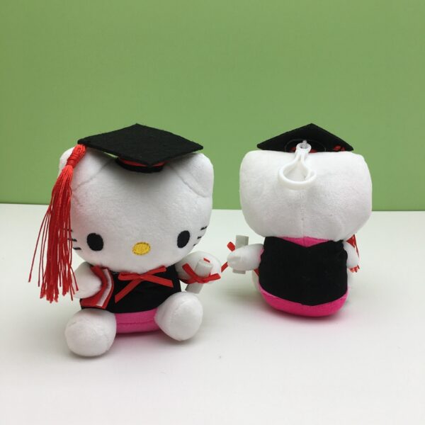 MCPC817 Graduation Season Hello Kitty Plush Toy Pendant Cartoon Graduation Gift Bag Pendant Doll price for 10 pcs 12CM