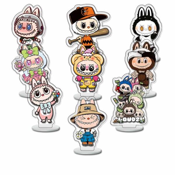 B488 POP Mart Labubu Acrylic Display Stands Standee price for 9 pcs a set 6cm