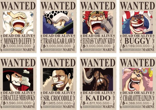 MCPT015 One Piece Posters price for 5 sets 8 pcs a set 29x42cm