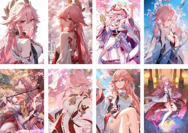 MCPT126 Genshin Impact Yaegami  Posters price for 5 sets 8 pcs a set 29x42cm