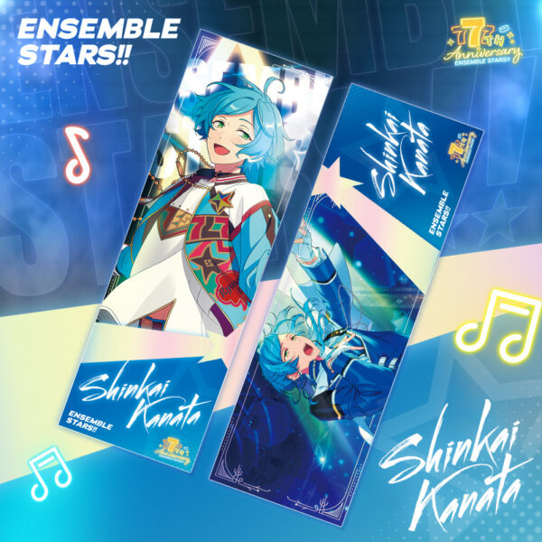 MCCD029 Ensemble Stars Laser Ticket Double-sided Gold Stamping Bookmark 21*7cm price for 5 pcs