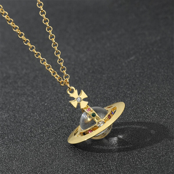 MCMK1575 NANA Necklace Pendant Gold Saturn XL0041 Price for 5 pcs