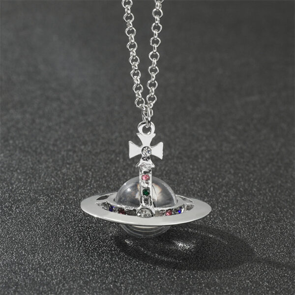 MCMK1576 NANA Necklace Pendant Silver Saturn XL0042 Price for 5 pcs