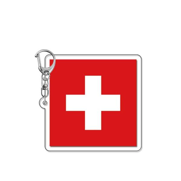 18965 Swiss Flag Acrylic Key Chain price for 5 pcs 5.5cm