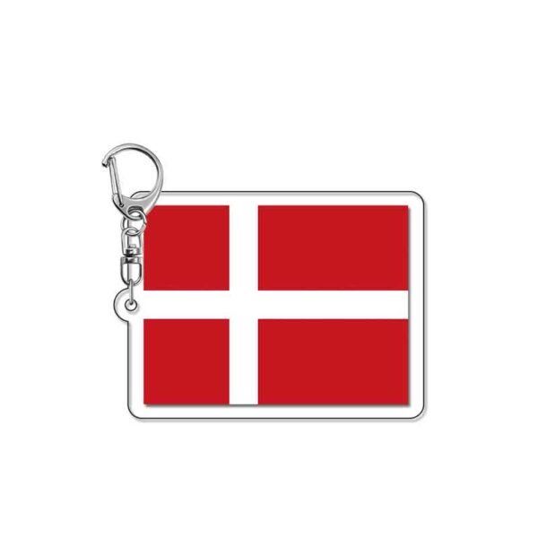 18968 Denmark Flag Acrylic Key Chain price for 5 pcs 5.5cm