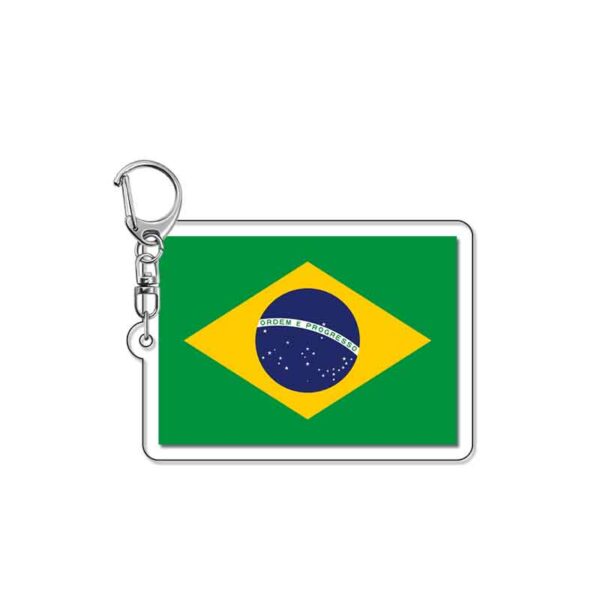18971 Brazil Flag Acrylic Key Chain price for 5 pcs 5.5cm