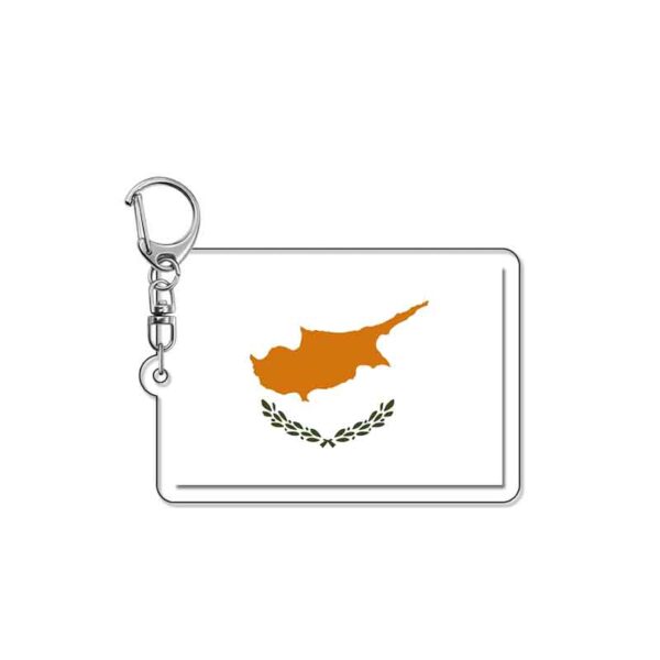 18982 Cyprus Flag Acrylic Key Chain price for 5 pcs 5.5cm