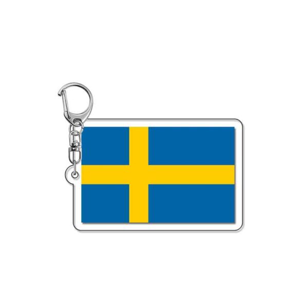 18987 Swedish Flag Acrylic Keychain price for 5 pcs
