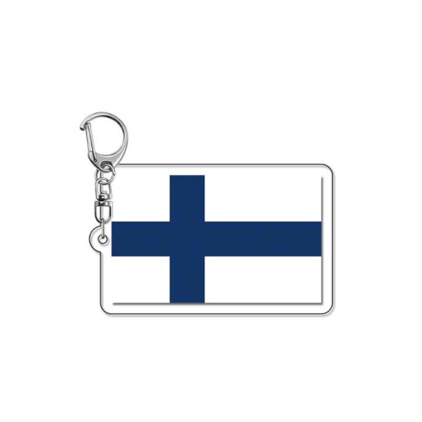 18988 Finnish Flag Acrylic Keychain price for 5 pcs
