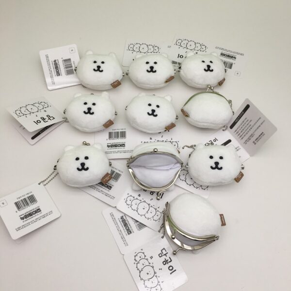 MCPC889 Japanese-style Self-Deprecating Bear Plush Toy Coin Purse Charm 6*8CM price for 10 pcs