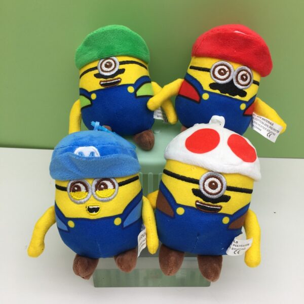 MCPC894 Minions Transformed into Super Mario Plush Toy  Bag Charm  Cartoon Keychain Charm  12CM price for 10 pcs
