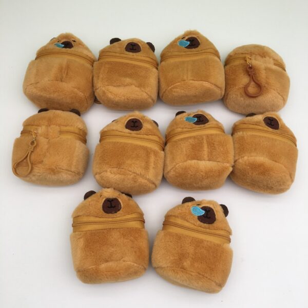 MCPC900 Capybara Plush Toy  Coin Purse  Cartoon Doll  Headphone Storage Bag Charm  11cm  price for 10 pcs