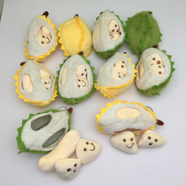 MCPC906 Cultural and creative dolls  durian plush toys  bag charms  emoji keychains  and charms 16cm  price for 10 pcs
