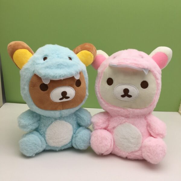 MCPC911 Rilakkuma couple plush toys  birthday gift figurines  and claw machine figurines 23cm price for 2 pcs