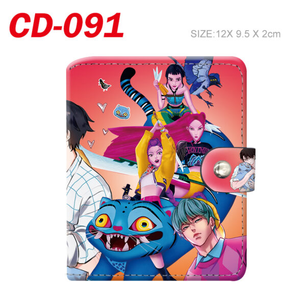CD-091 K-Pop Demon Hunters 03 Wallet Button PVC Purse12x9.5x2cm