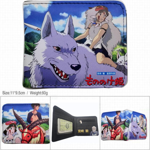 CG-6371 Princess Mononoke (Hayao Miyazaki) Wallet 18.5x9.5x2cm 100g PU Purse