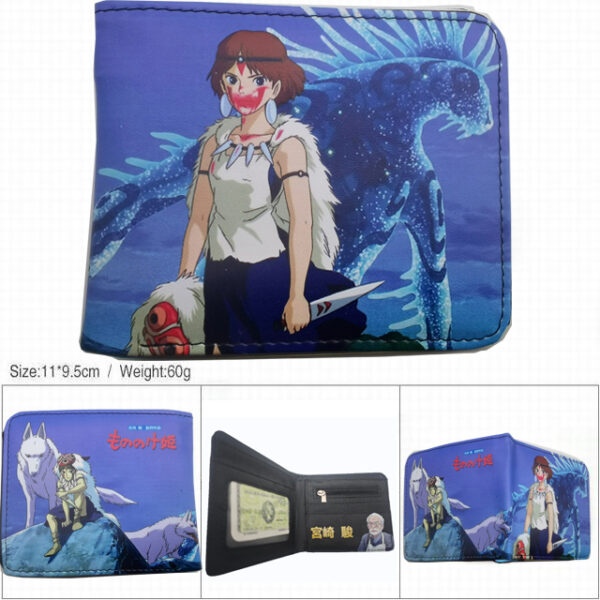 CG-6376 Princess Mononoke Hayao Miyazaki Wallet 18.5x9.5x2cm 100g PU Purse