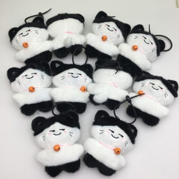 MCPC918 Japanese Style Cute Big-Faced Bell Cat Plush Key Chains 14cm price for 10 pcs