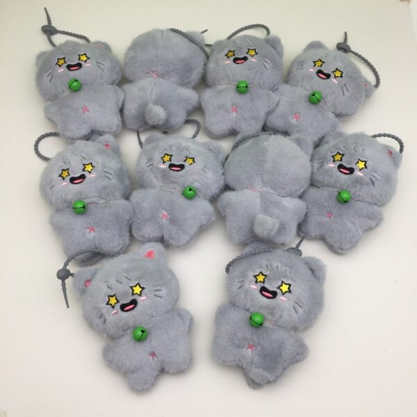 MCPC919 Japanese Style Cute Big-Faced Bell Cat Plush Key Chains 14cm price for 10 pcs