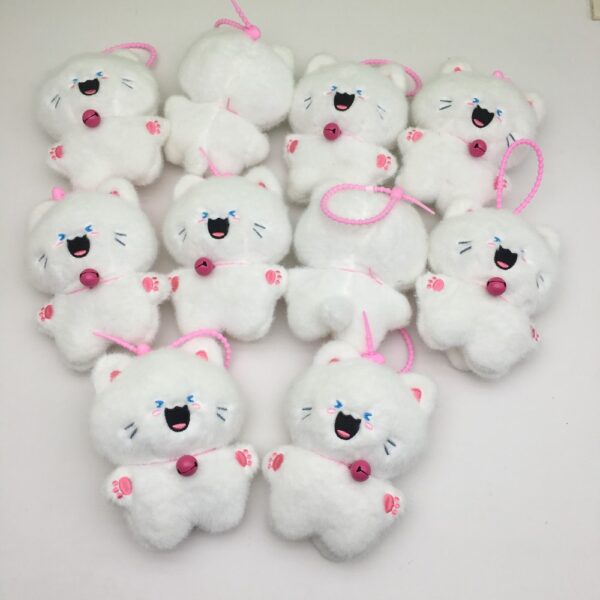 MCPC920 Japanese Style Cute Big-Faced Bell Cat Plush Key Chains 14cm price for 10 pcs