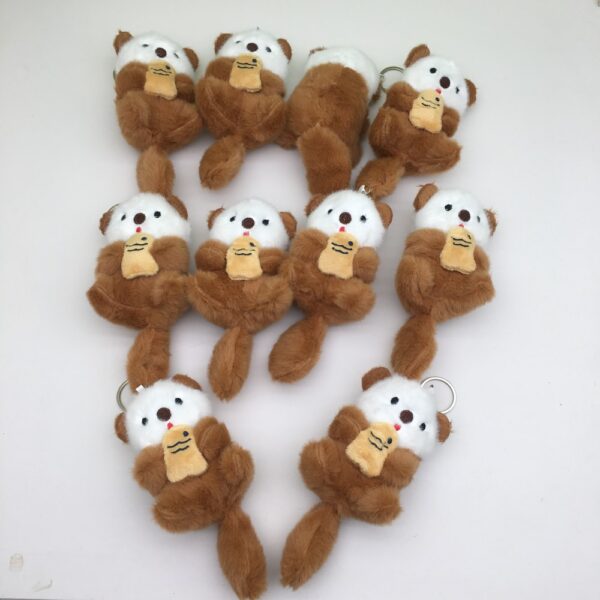 MCPC922 Cute Animal Series Otter Plush Toy Doll Keychain Bag Charm 11cm price for 10 pcs