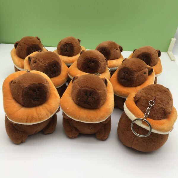 MCPC923 Capybaras Plush Toy Doll Bag Charm Toast-Shaped Doll Keychain 12cm Price for 10 pcs