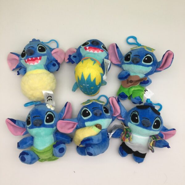 MCPC926 Lilo & Stitch plush doll bag keychain plush toy 12cm price for 6 pcs