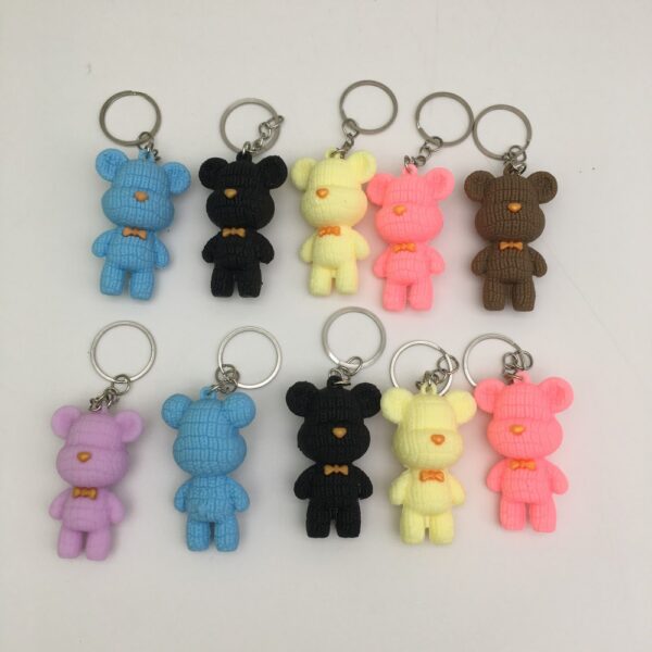 MCPC950 Colorful Bear Series Bag Charm Keychain Gift Plush Pendant  5.5cm price for 10 pcs