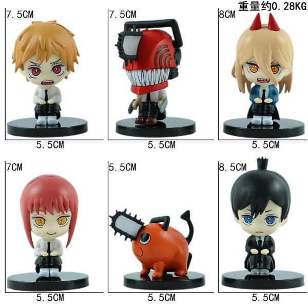 MCF506 Chainsaw Man Figure Set price for 5 pcs a set  5.5-8.5cm