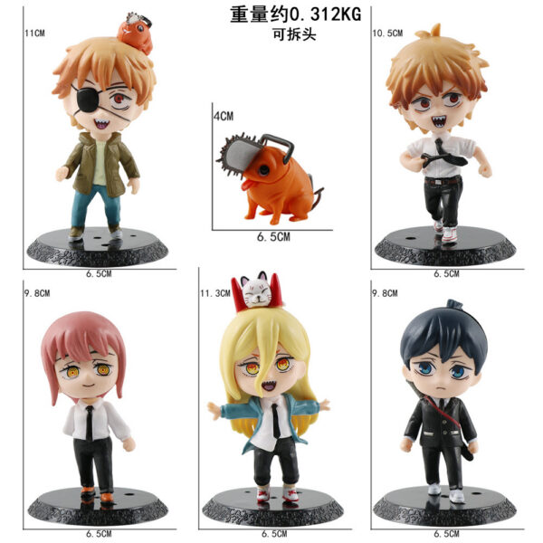 MCF507 Chainsaw Man Figure Set price for 6 pcs a set 4-11.3cm
