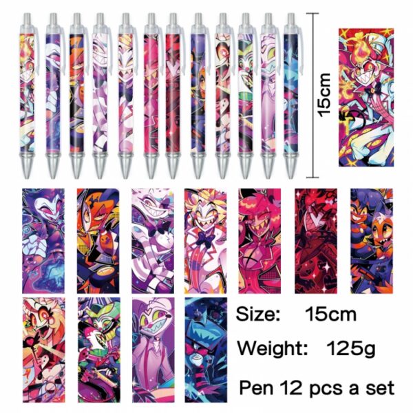 MCPN015 Hazbin Hotel Pens for Student Ballpoint Pen  price for a set of 12 pcs