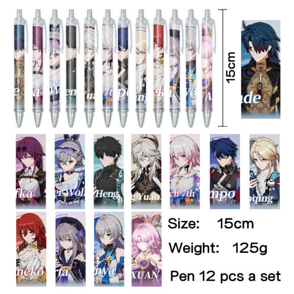 MCPN020 Honkai Star Rail Pens for Student Ballpoint Pen  price for a set of 12 pcs